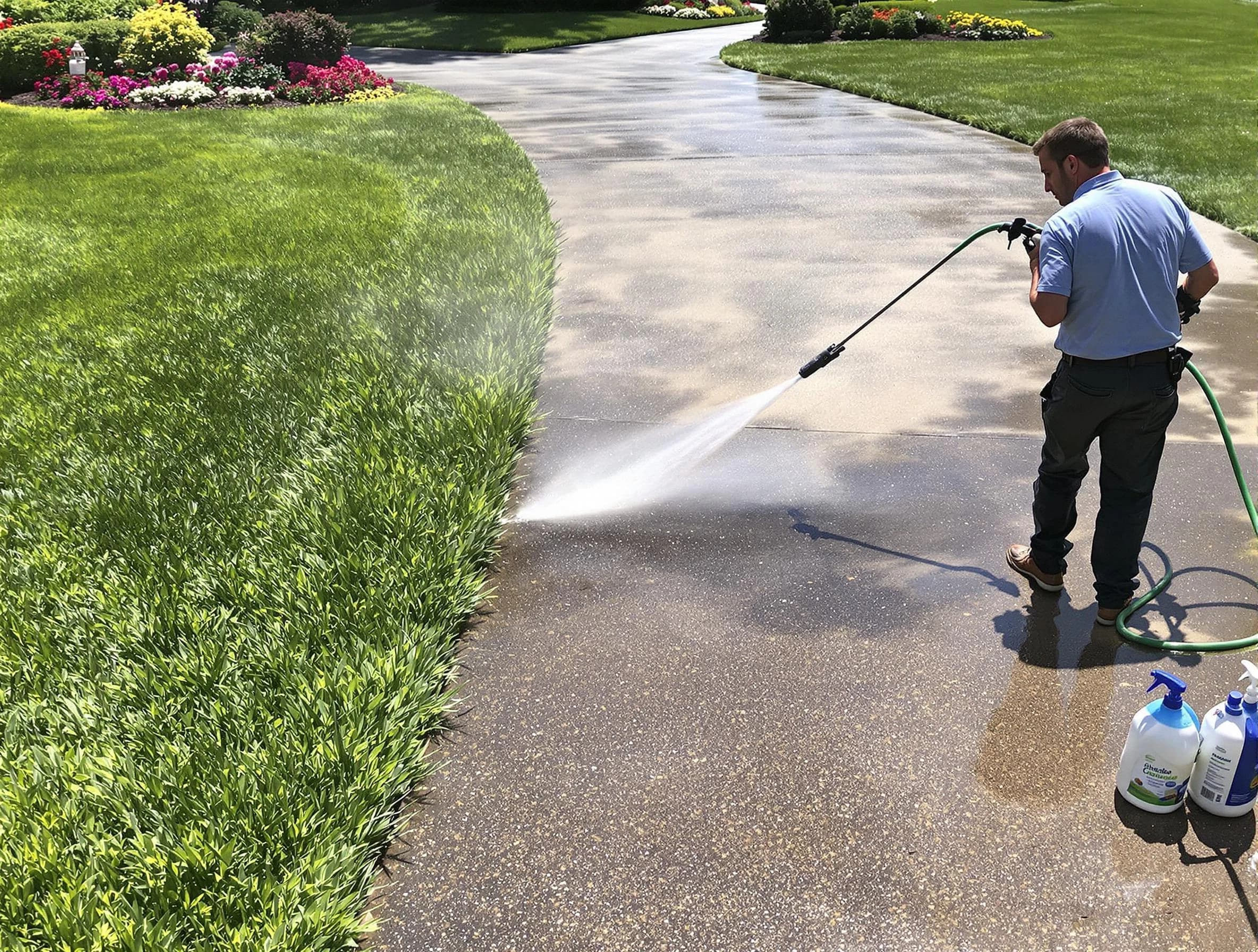 Before and after pressure washing by Maple Heights Power Washing in Maple Heights